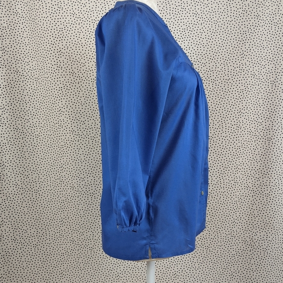 H&M Cobalt Button Down Blouse (Size: 6) - Picture 4 of 12